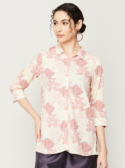 Melange by Lifestyle Pink Printed Shirt Price in India