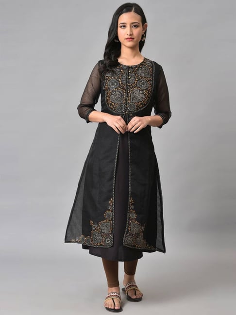 W hot sale kurta black