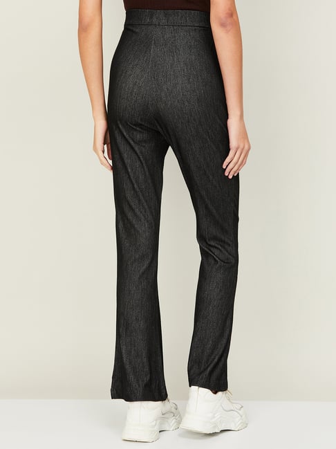 Buy Ginger by Lifestyle Black Regular Fit Pants for Women Online @ Tata CLiQ