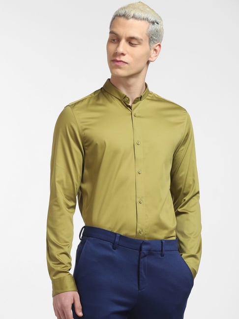 Buy Jack Jones Olive Slim Fit Shirt for Men Online Tata CLiQ