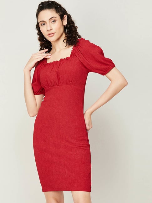 Code by Lifestyle Red Shift Dress Price in India