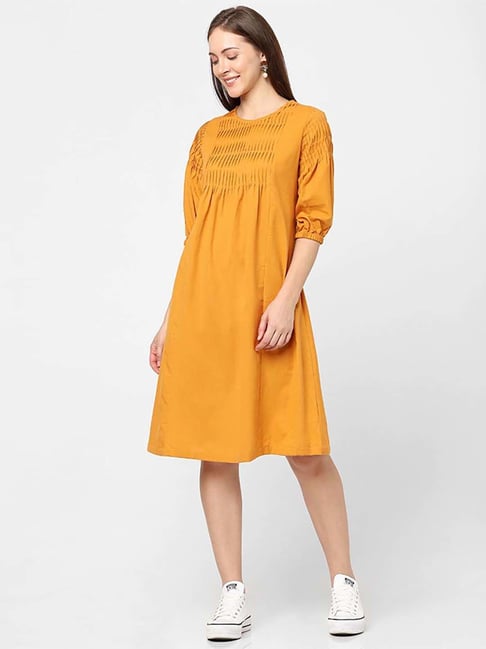Buy Mustard Yellow Dresses for Women by Buda Jeans Co Online | Ajio.com