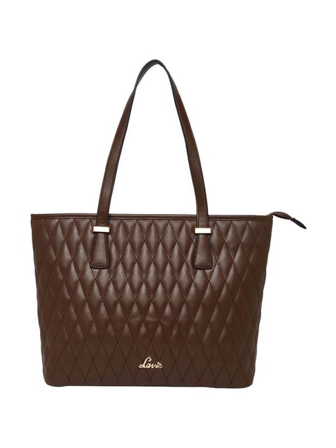 Lavie Brown Quilted Large Tote Handbag Price in India