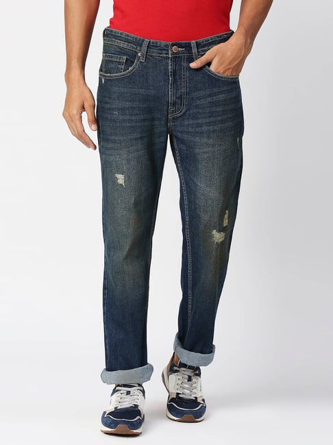 Lightly Washed Distressed Jeans