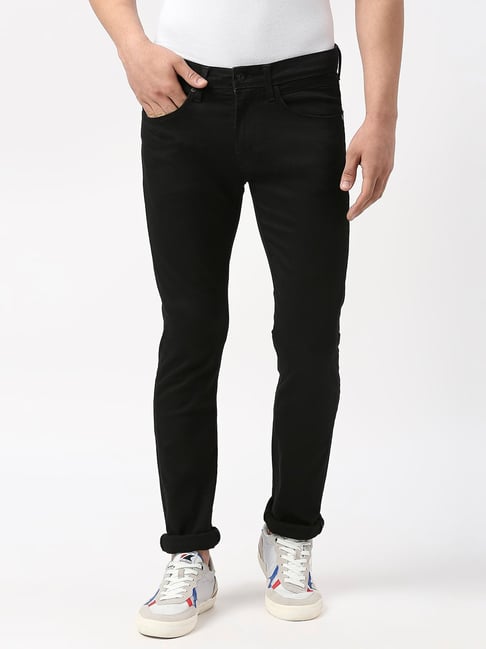 Pepe Jeans Black Slim Fit Lightly Washed Jeans