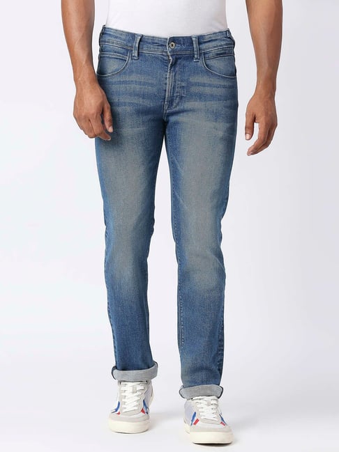 Pepe Jeans Blue Slim Fit Heavily Washed Jeans