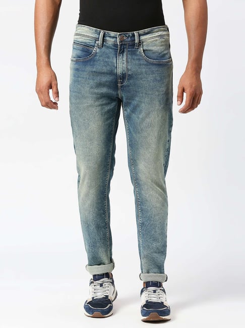 Pepe Jeans Blue Super Skinny Fit Heavily Washed Jeans