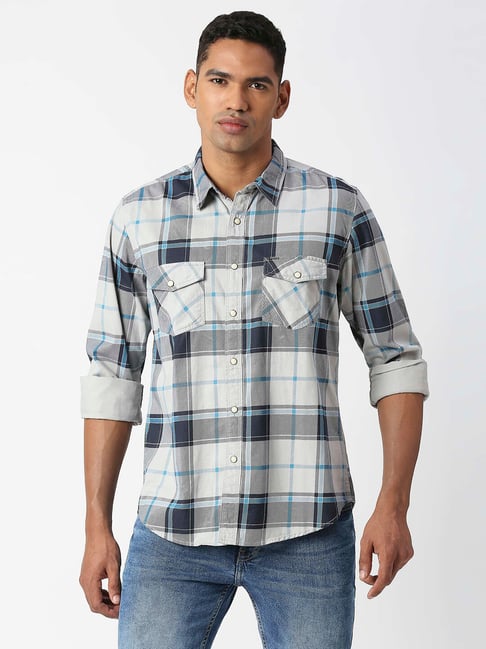 Denim Blue And Grey Shirts Classic Denim Shirt: Blue Denim Shirts
