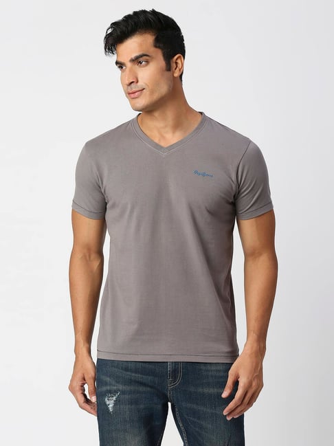 Pepe Jeans ROY Grey Slim Fit V Neck T Shirt