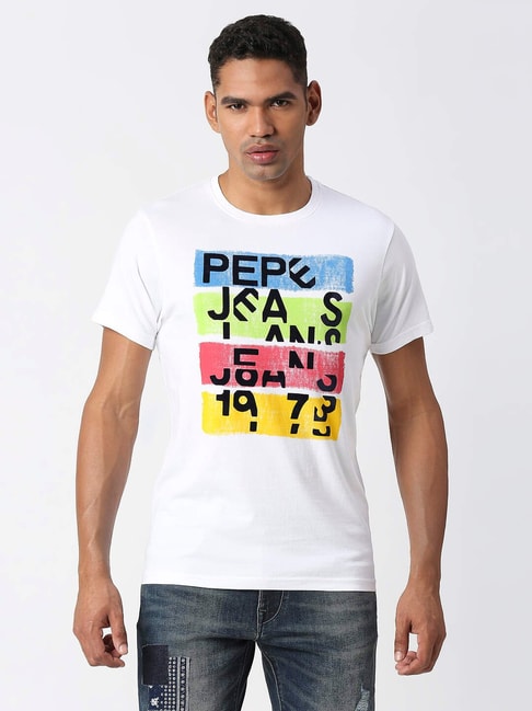 Buy Pepe Jeans Indigo Short Sleeves T-Shirt for Men Online @ Tata CLiQ