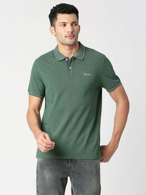 Pepe Jeans PHOENIX Green Regular Fit Polo T-Shirt