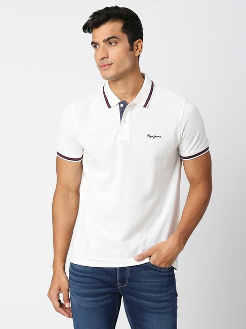 Pepe Jeans PHOENIX White Regular Fit Polo T-Shirt