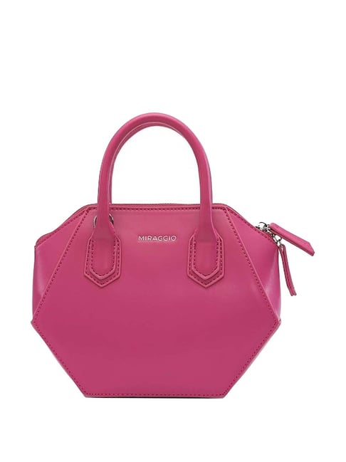Buy Miraggio Pink Solid Small Handbag Online At Best Price Tata CLiQ