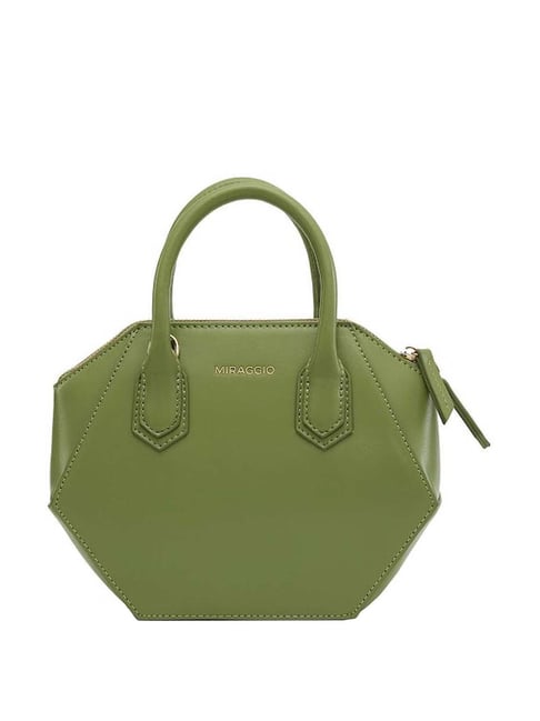 Buy Miraggio Green Solid Small Handbag Online At Best Price Tata