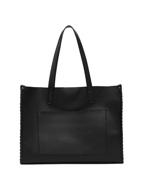 Buy TOHL Black Wallace Zipper Closure Leather Womens Formal Tote Handbag |  Shoppers Stop