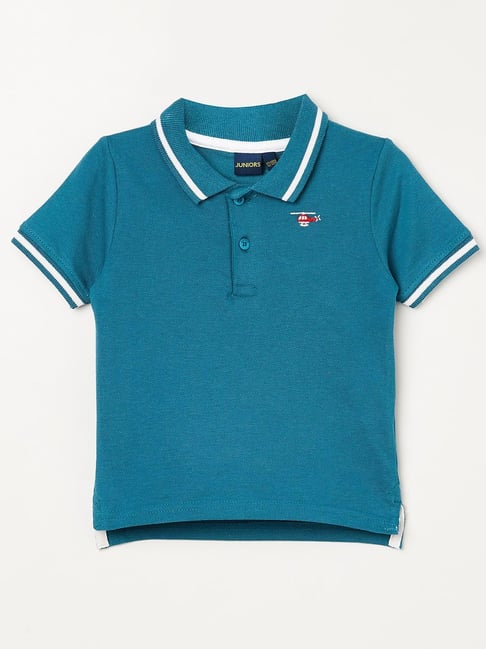 Juniors by Lifestyle Kids Blue Cotton Regular Fit Polo T-Shirt