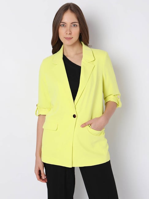 Yellow casual online blazer