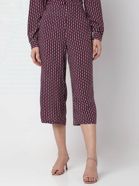Vero Moda Pink White Printed Culottes
