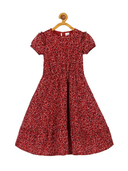 Buy SASSAFRAS Red & Beige Floral Waist Cut Out Maxi Dress - Dresses for  Women 17787796 | Myntra