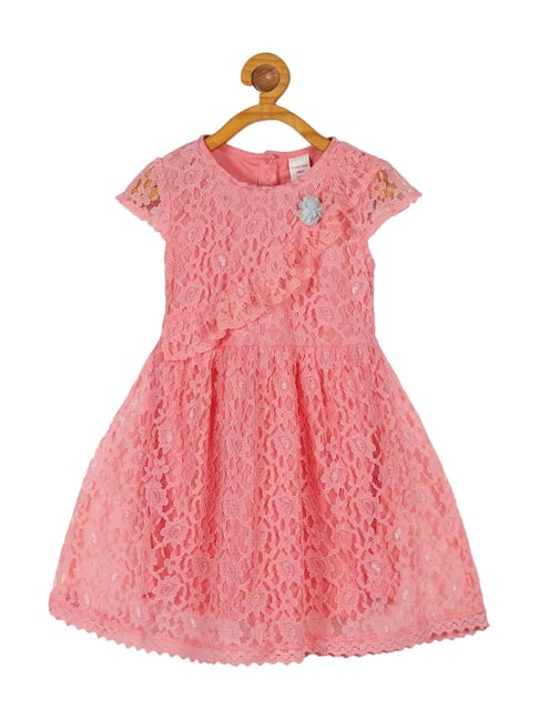 Buy Plum Tree Kids Pink Textured Pattern Dress for Girls Clothing