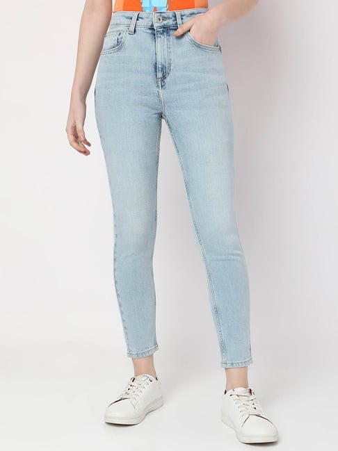 Vero Moda Light Blue Cotton Skinny Fit Jeans-picture-34