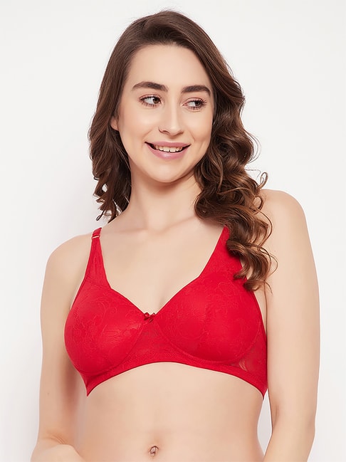 Buy Clovia Red Non Padded Wirefree Bra For Women Online At Tata CLiQ