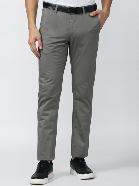 Van Heusen Sport Grey Cotton Slim Fit Trousers