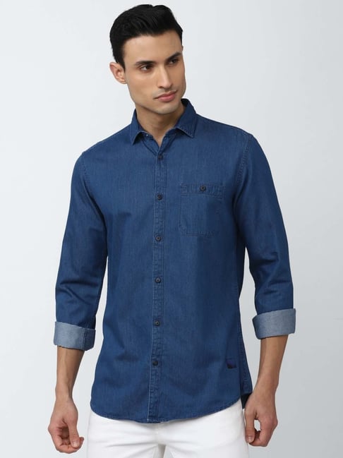 Buy Black Colour Denim Shirt Online