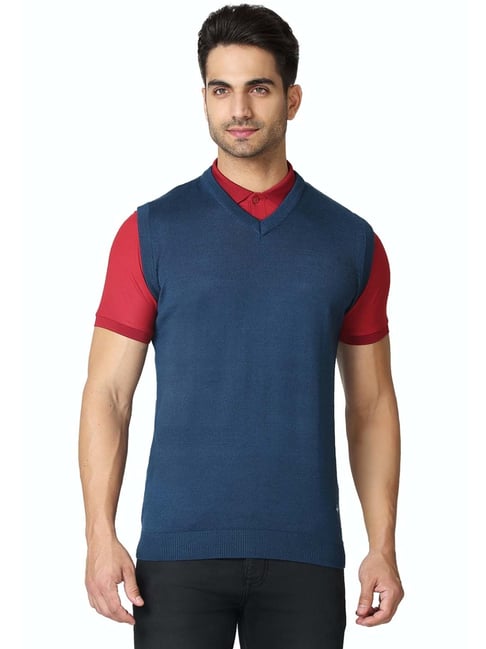 Buy Vh Innerwear Blue Regular Fit Sweaters for Mens Online Tata CLiQ