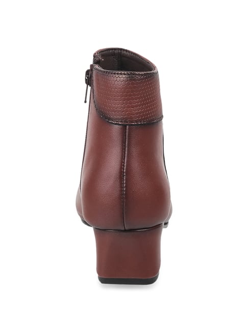 Buy Mochi Women's Maroon Casual Booties for Women at Best Price