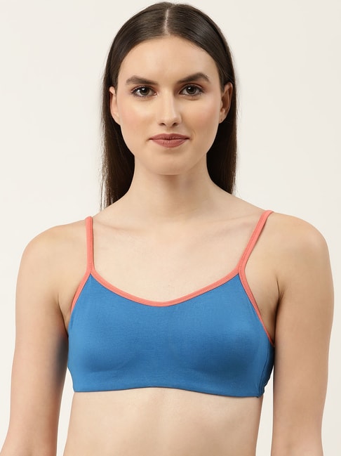 Leading Lady Blue Cotton Full Coverage T-Shirt Bra Price in India
