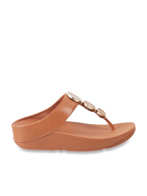 FitFlop Women s Tan T Strap Wedges