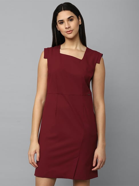 Allen Solly Maroon Shift Dress Price in India