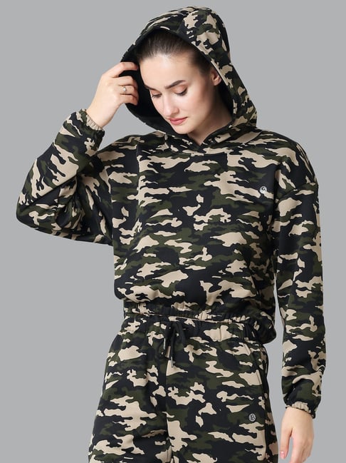 Van Heusen Green Beige Camouflage Hoodie