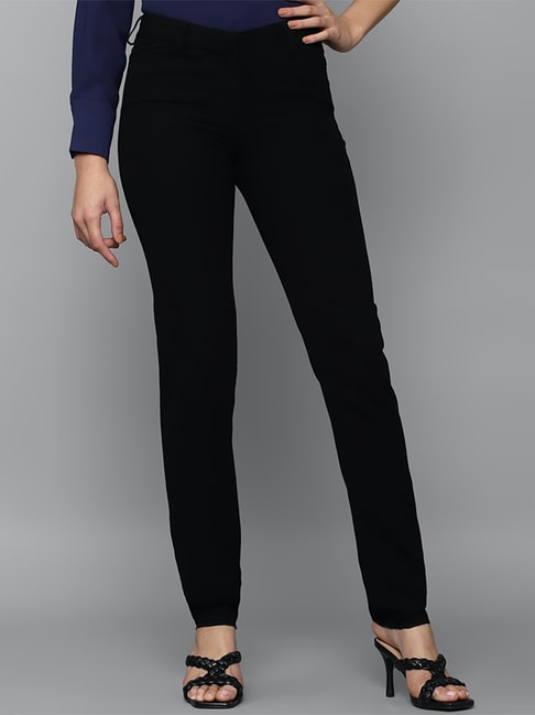 Buy Women Black Regular Fit Solid Casual Trousers Online  746032  Allen  Solly