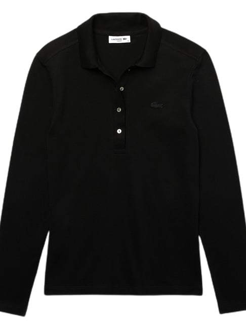 LACOSTE Black Slim Fit Polo T-Shirt