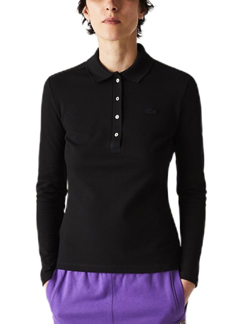 Farfetch Lacoste Long Sleeve Polo Shirts For Women Slim Fit