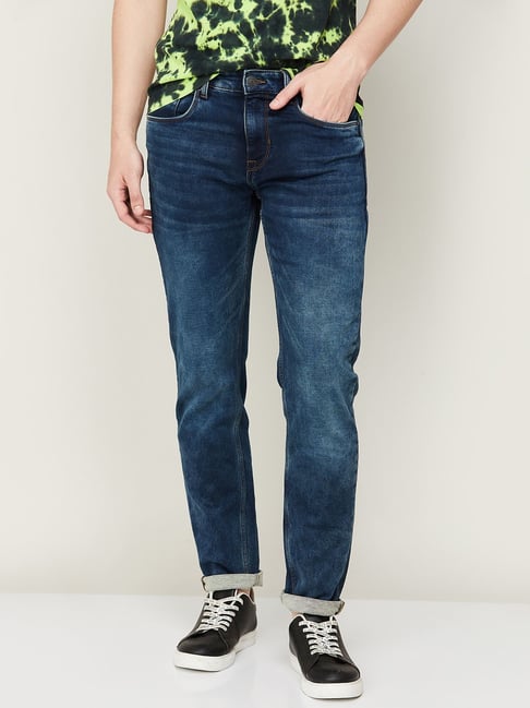 Fame Forever by Lifestyle Mid Blue Regular Fit Jeans