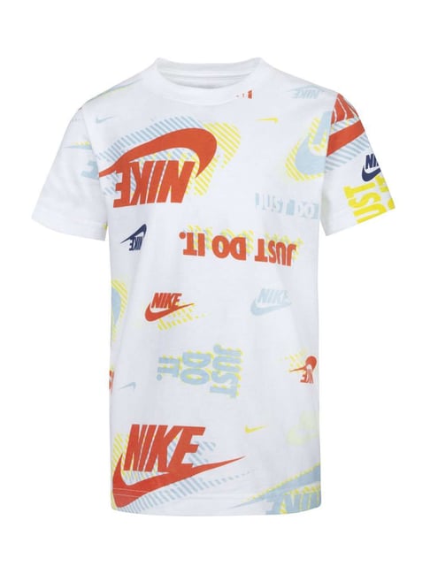 Nike Boys White Printed T-Shirt