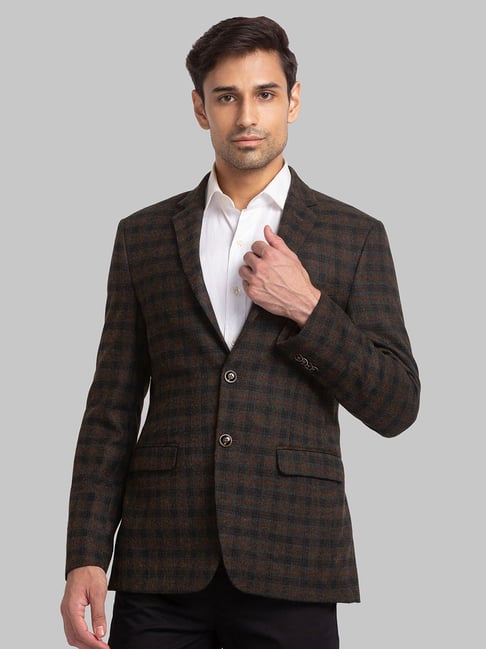 Buy Louis Philippe Louis Philippe Men Blue Self-Design Slim Fit  Single-Breasted Casual Blazer at Redfynd