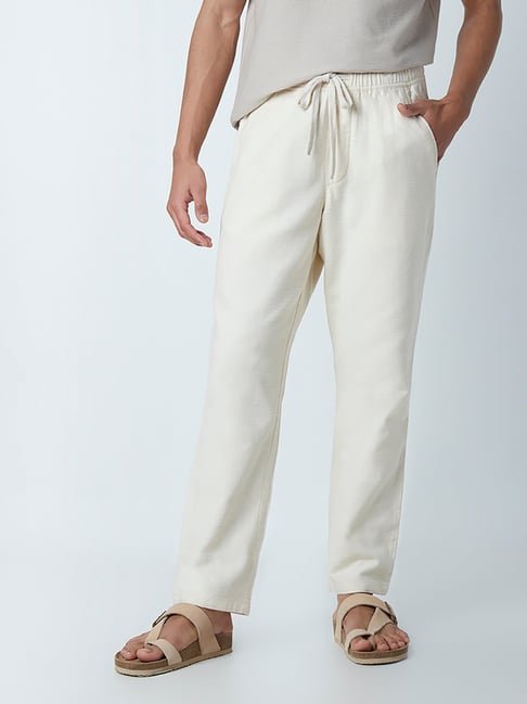 Buy Gloye Women White Solid Self Design Lycra Blend Trousers S Online at  Best Prices in India  JioMart