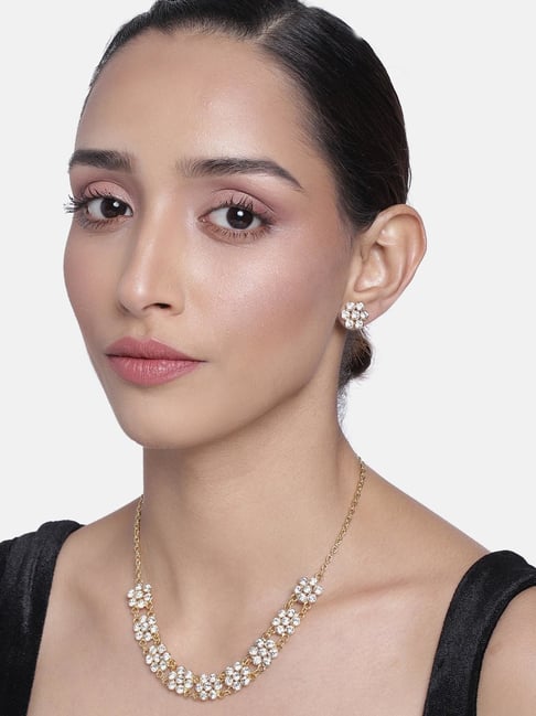 Estele Rose Gold Plated Garland Designer Jewellery Set with Austrian  Crystals for Women: Buy Estele Rose Gold Plated Garland Designer Jewellery  Set with Austrian Crystals for Women Online at Best Price in