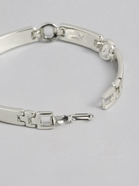 Buy Estele Rhodium-Plated Hanging A Letter Bracelet Online At Best Price @  Tata CLiQ