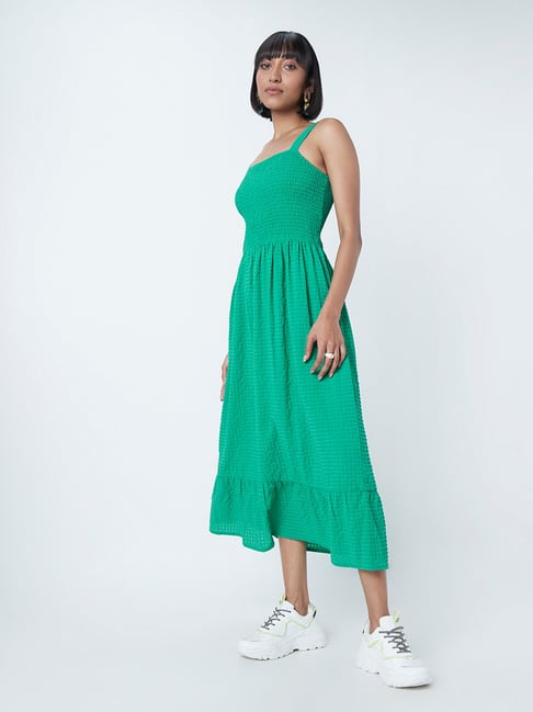 Emerald Green Sleeveless Tiered Midi Dress | Womens | X-Small (Available in XXS, L, XL) | 100% Polyester | Lulus Exclusive | Green Dresses