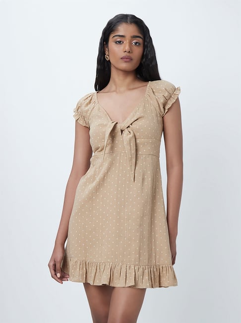 Nuon by Westside Beige Floral-Print Dress Price in India