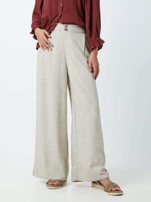 Women Solid Flared Trousers