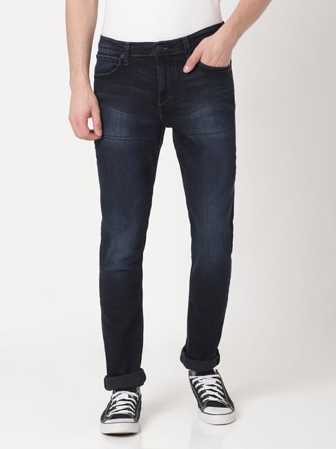 Lee Blue Cotton Skinny Fit Jeans