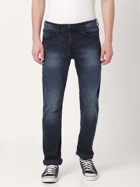 Lee Blue Cotton Regular Fit Jeans