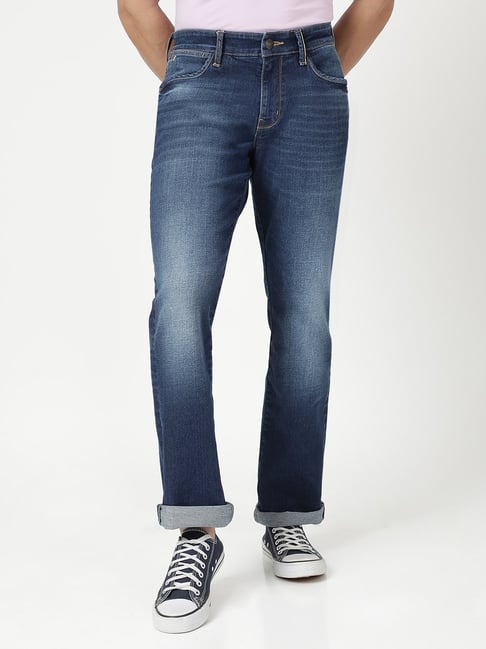 Wrangler Mid Indigo Cotton Regular Fit Jeans