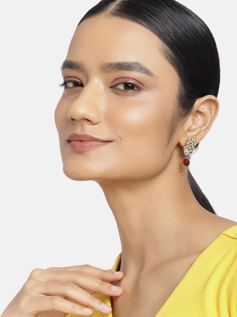 Estele Gold-Plated Traditional Kundan Earrings for Women/Girls-picture-31